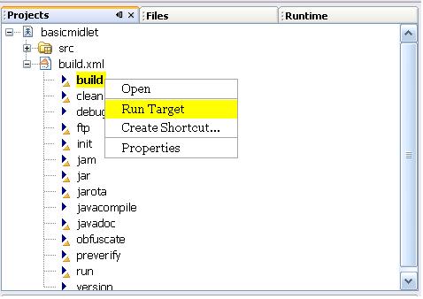 NetBeans 5 Select Build Task