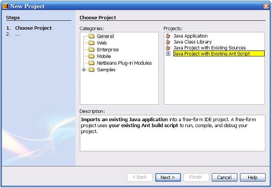 NetBeans 5 New Project